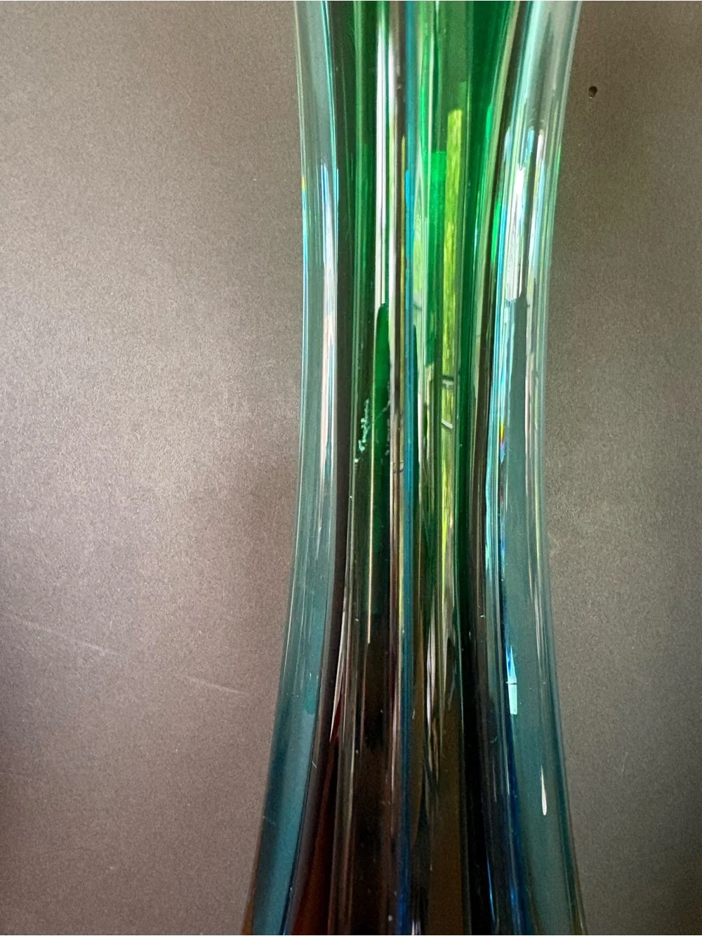 Vintage Murano Style Art Glass Swung Vases- Mid Century Modern Italian Decor